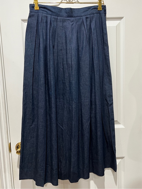 Jr Periwinkle Dresses & Skirts - Vintage Jr Periwinkle denim skirt pleated maxi Size 14 dark blue denim